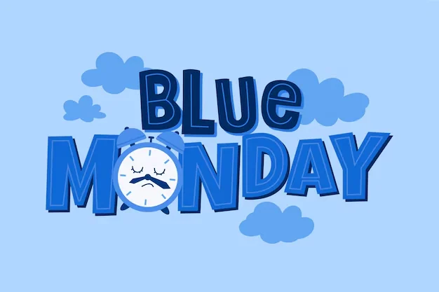 Blue Monday 2026: сумний будильник з хмарами символізує найдепресивніший день