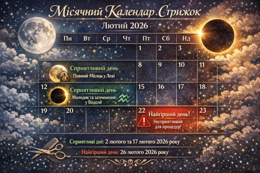 Лунный календарь стрижек февраля 2026 с фазами Луны и рекомендациями