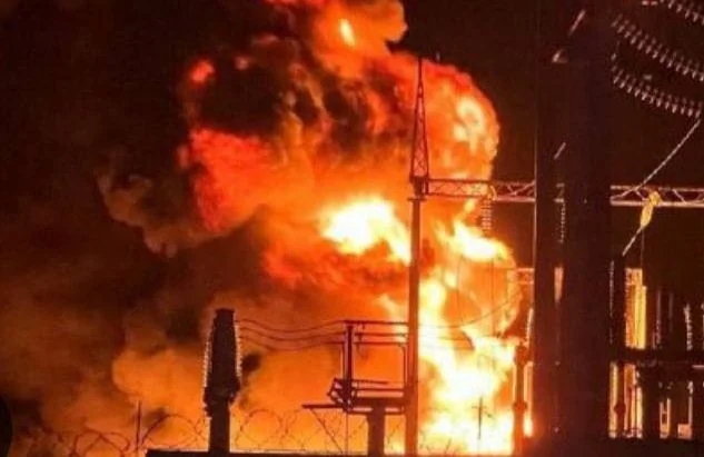 Пожар на предприятии Полтавщины от осколков ночной российской атаки