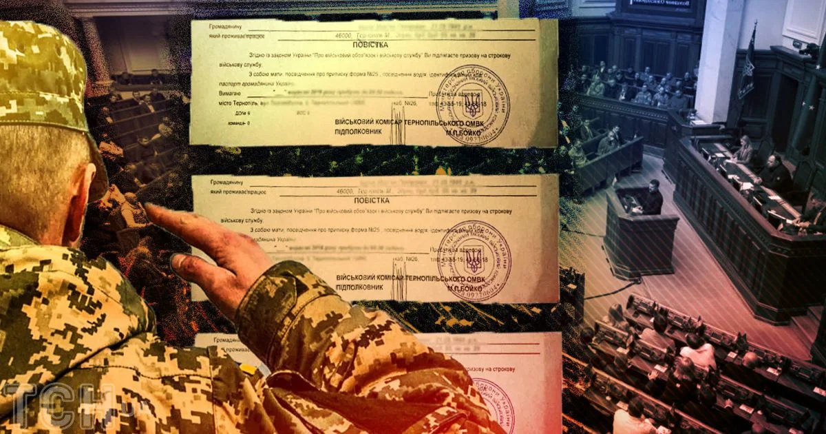 Військовий демонструє повістки мобілізації в залі Обухівського районного суду