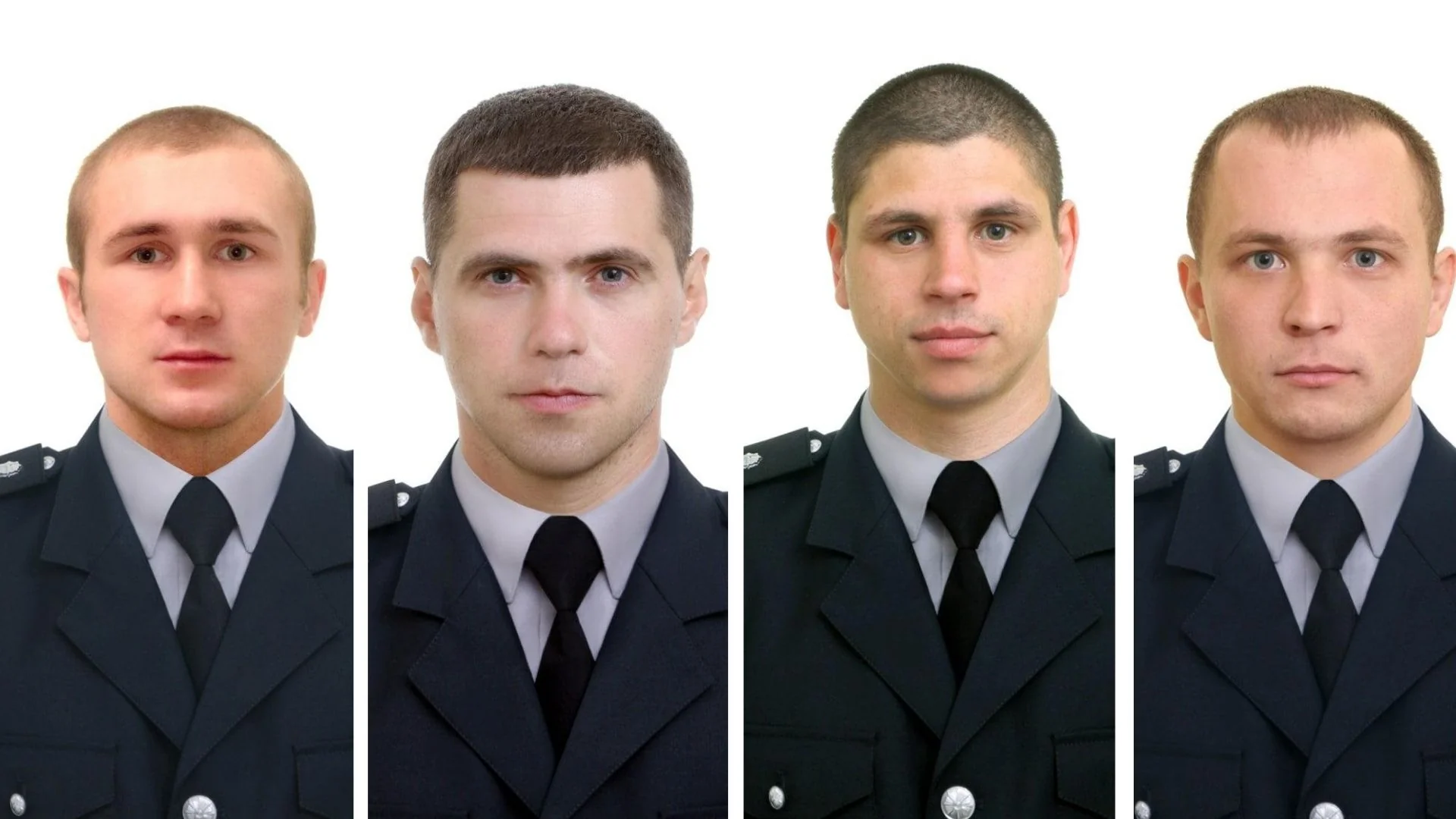 Портреты четырех погибших полицейских в трагедии на Черкащине