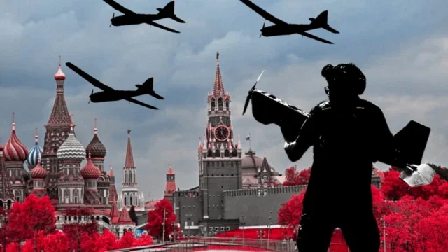 ППО з ПЗРК збиває дрони над Кремлем Москви під час атаки БпЛА