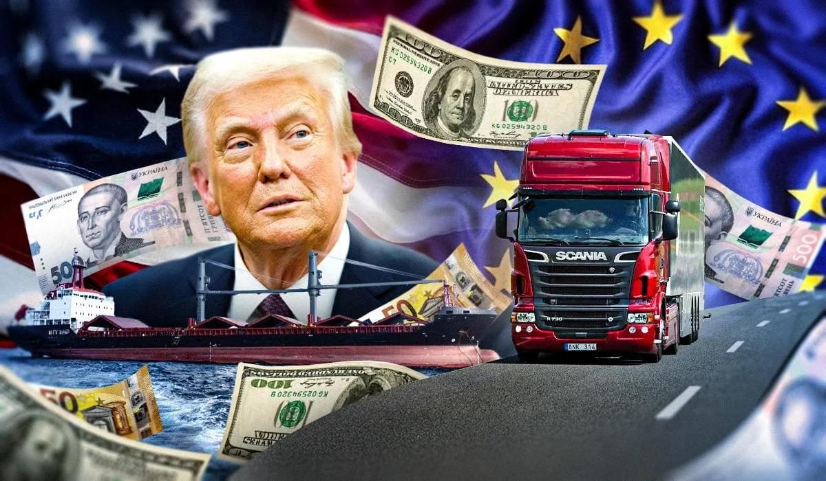 Трамп руйнує світовий лад серед доларів США, прапорів та вантажівки ЄС