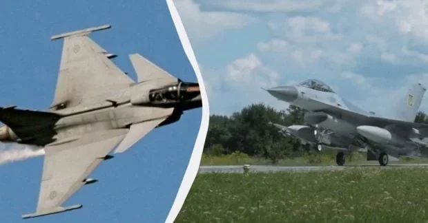Шведський Gripen ліворуч та американський F-16 праворуч: вибір Перу