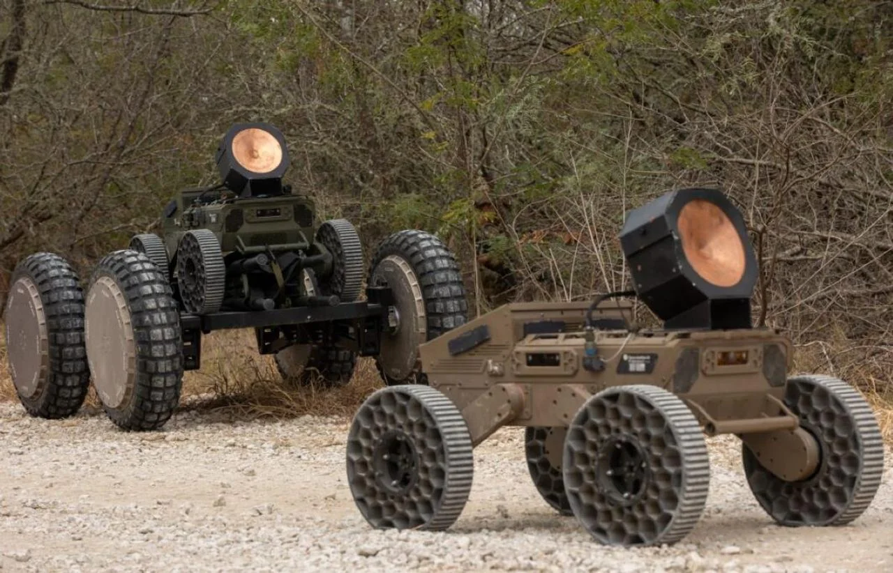 Зенітні установки Tridon Mk2 з радарами для знищення дронів Shahed на бездоріжжі.