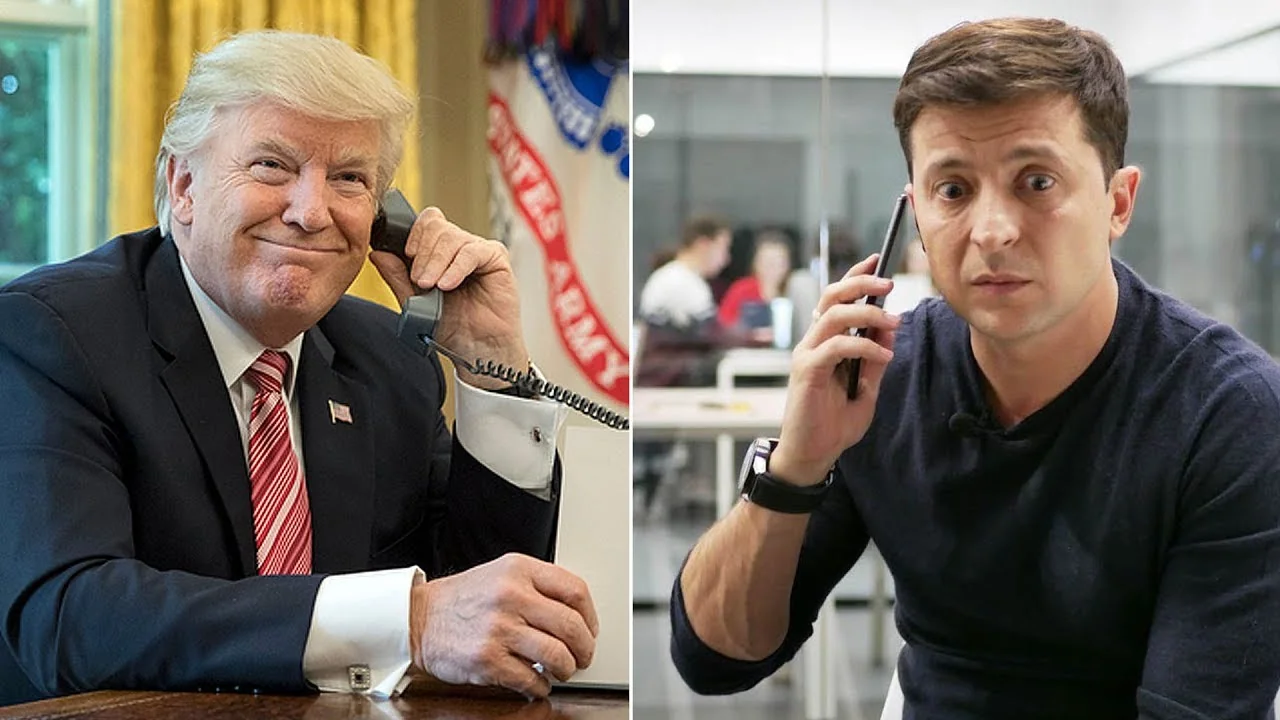 Дональд Трамп та Володимир Зеленський під час телефонної розмови