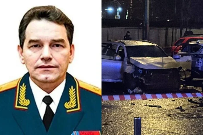Погибший военнослужащий и обломки автомобиля после взрыва в Одессе