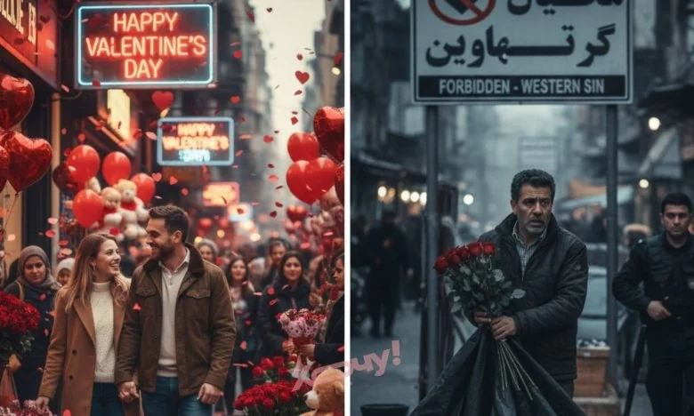 Заборонений Валентин: святкування з «Happy Valentines» поряд із знаком «Forbidden Western Sin» та трояндами