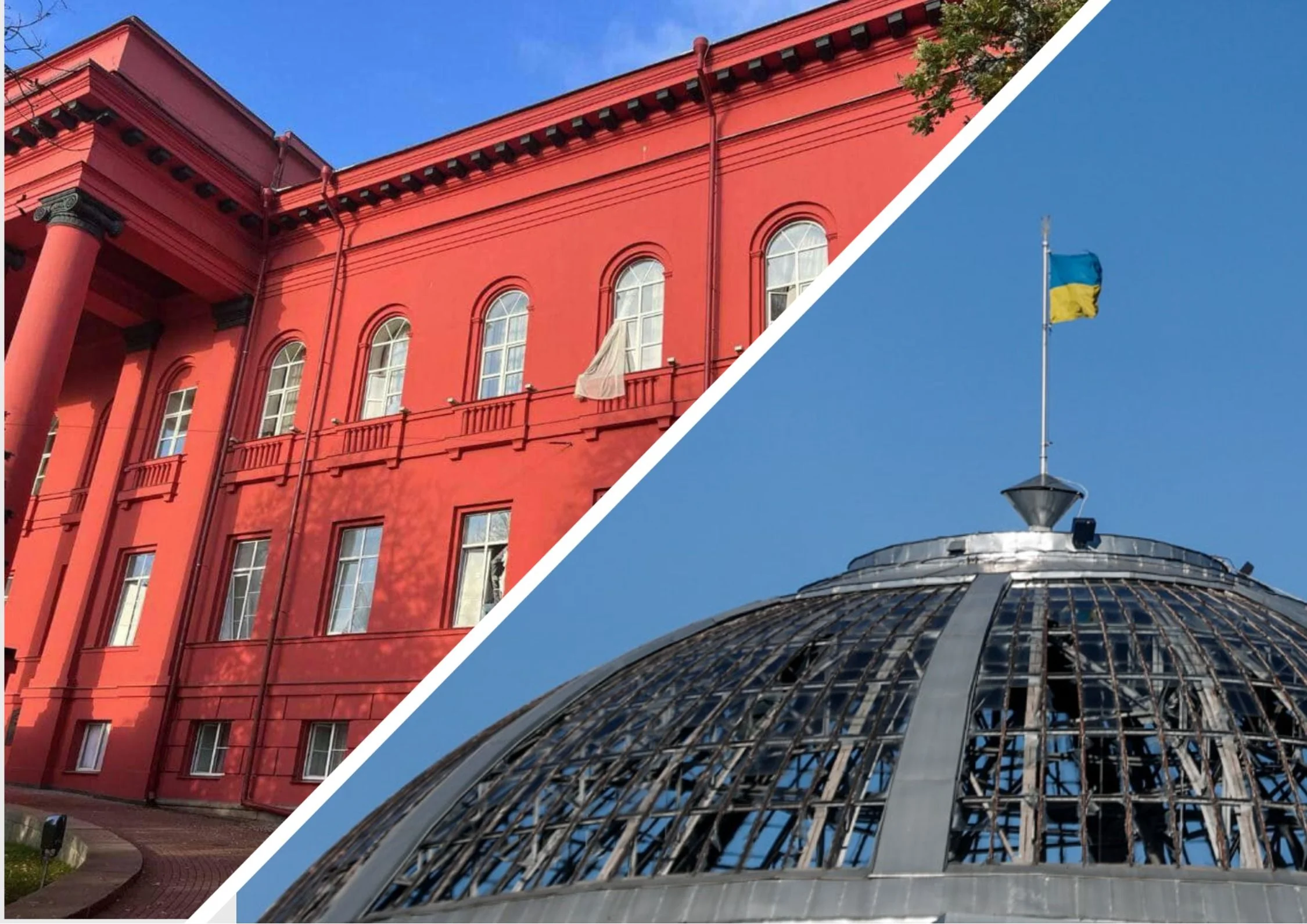 Посольство України в Індії з прапором на тлі купола під час ноти протесту
