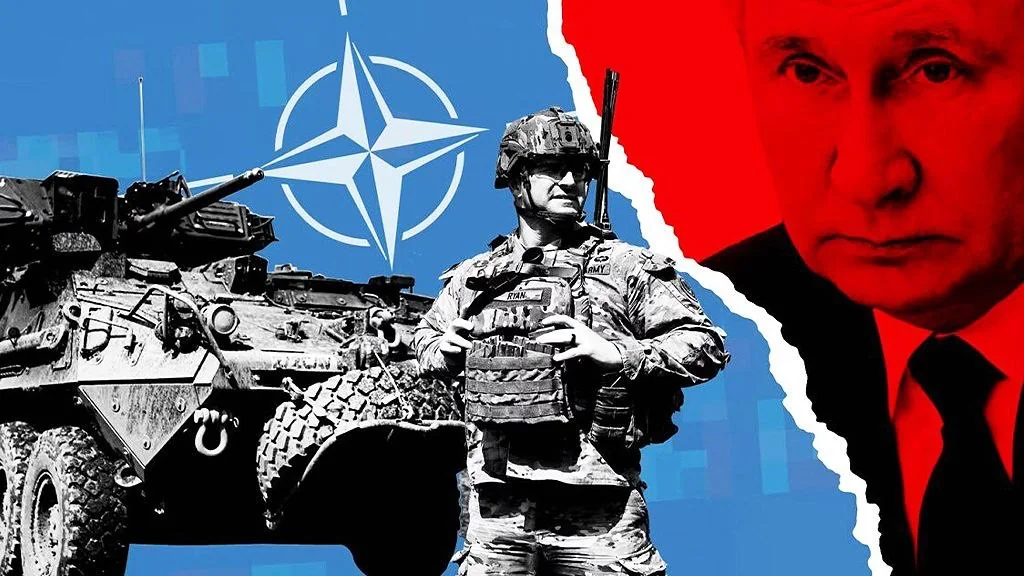 Россия готовится к войне с НАТО: Путин, солдат Альянса, боевая техника