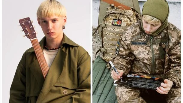 Павло Гоц з Nazva з гітарою та у військовій формі ЗСУ на службі