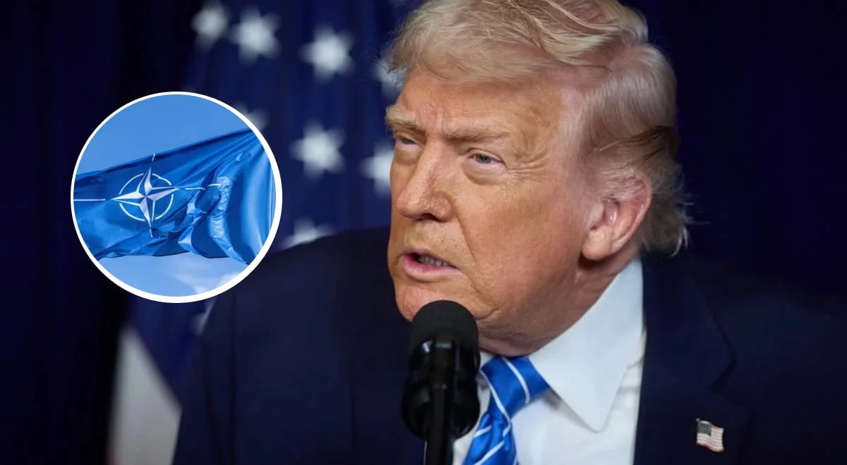 Дональд Трамп погрожує виходом з НАТО на тлі прапора альянсу