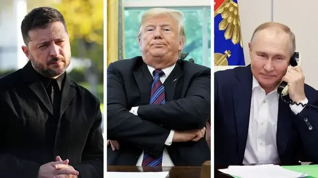 Володимир Зеленський, Дональд Трамп та Володимир Путін щодо розмови про переговори