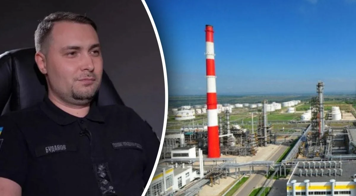 Кирило Буданов на тлі російського НПЗ щодо прохань обмежити удари