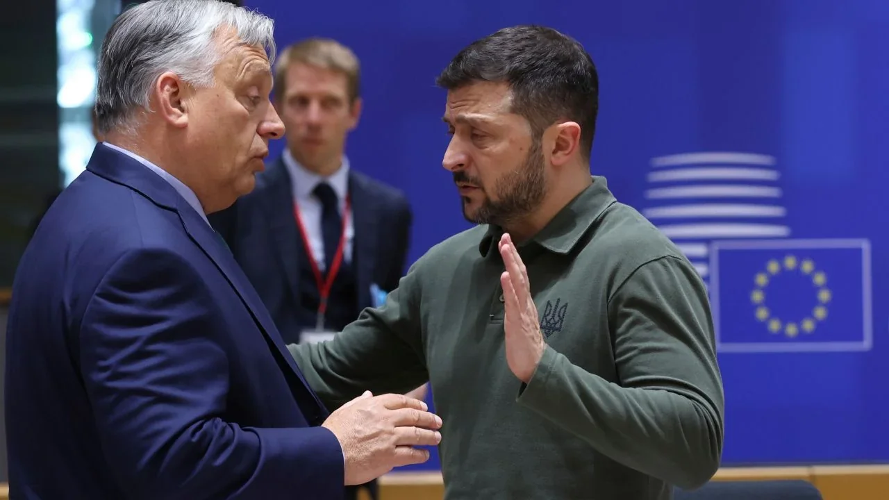 Віктор Орбан спілкується з Зеленським на саміті ЄС щодо вето на 90 млрд євро для України