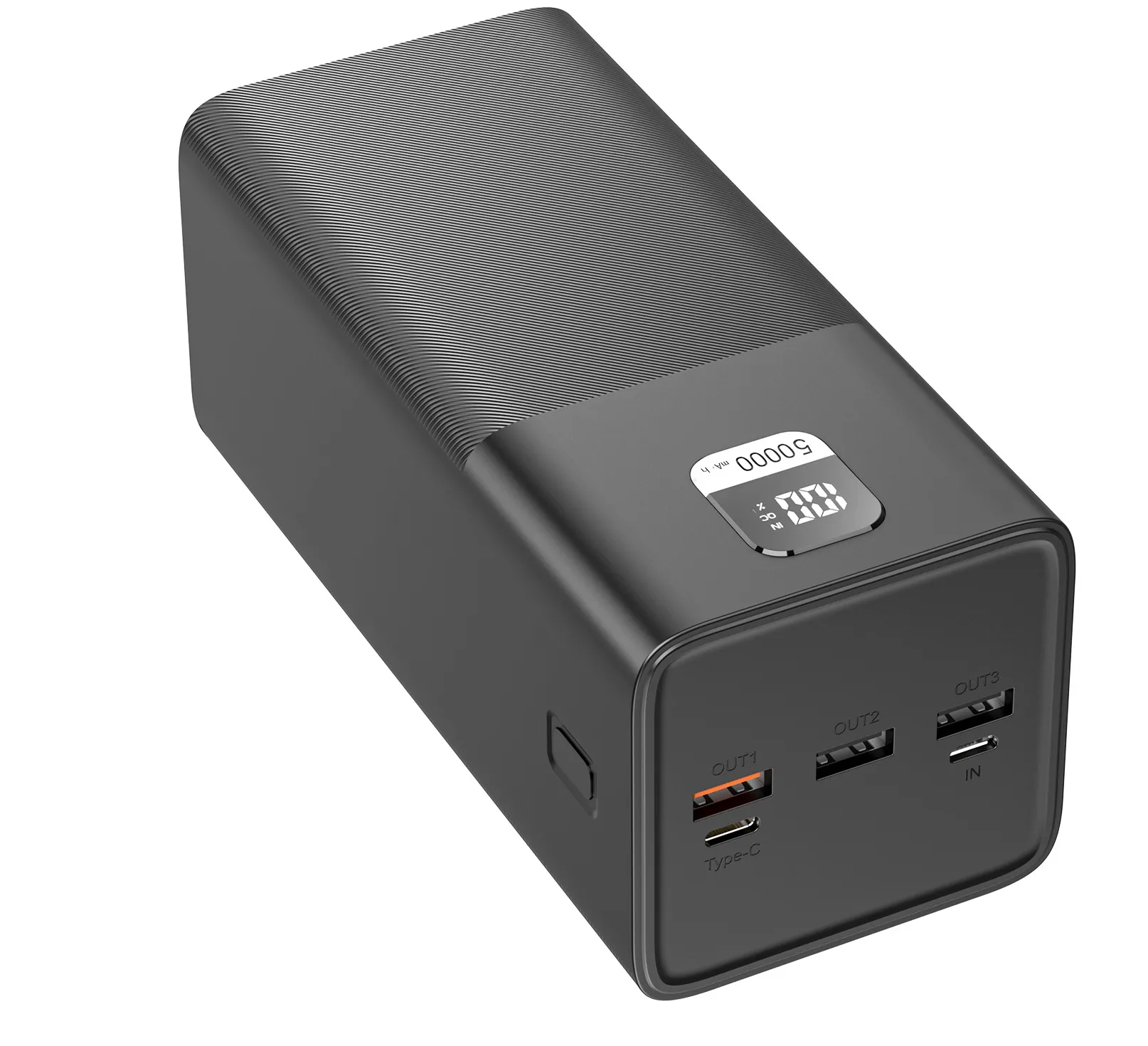 Сучасний потужний повербанк чорного кольору на 50000 mAh