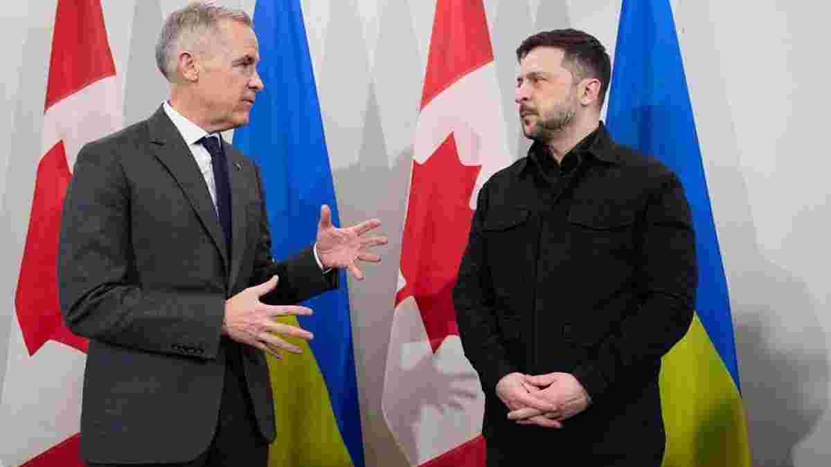 Канадские и украинские лидеры перед флагами обсуждают полномасштабное вторжение и сопротивление