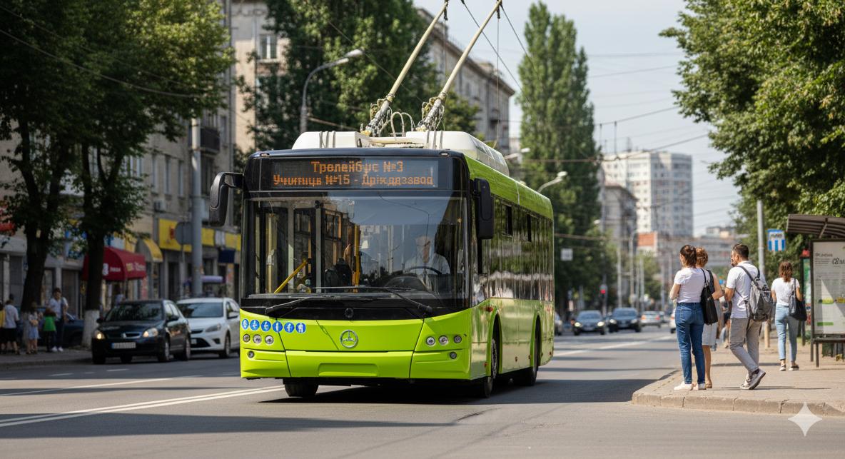 Черновцы: троллейбус 3 — полный обзор маршрута Дрожжевой завод — Училище 15