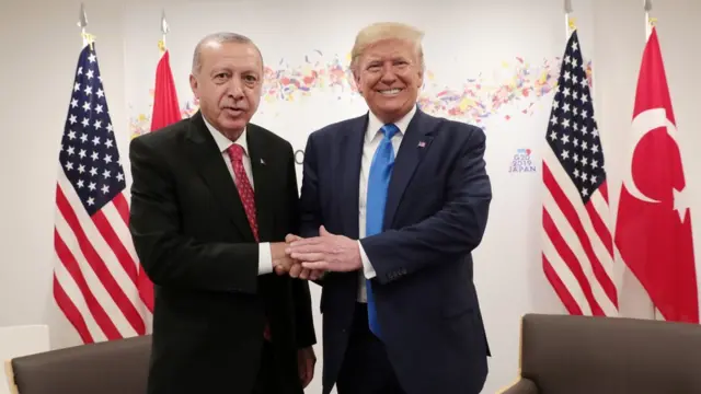 Подарок для Эрдогана: снимет ли Трамп санкции с Турции из-за С-400 Эрдоган и Трамп жмут руки по поводу снятия санкций за С-400