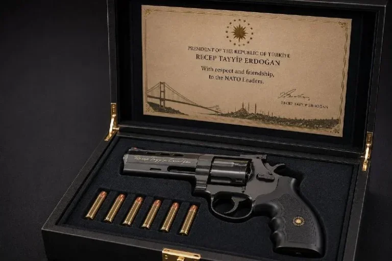 Револьвер 357 Magnum у футлярі з сертифікатом від президента Ердогана премєру Естонії