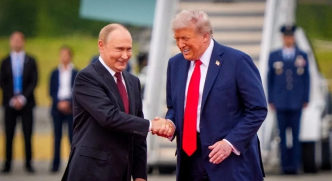Путін і Трамп тиснуть руки під час переговорів щодо України