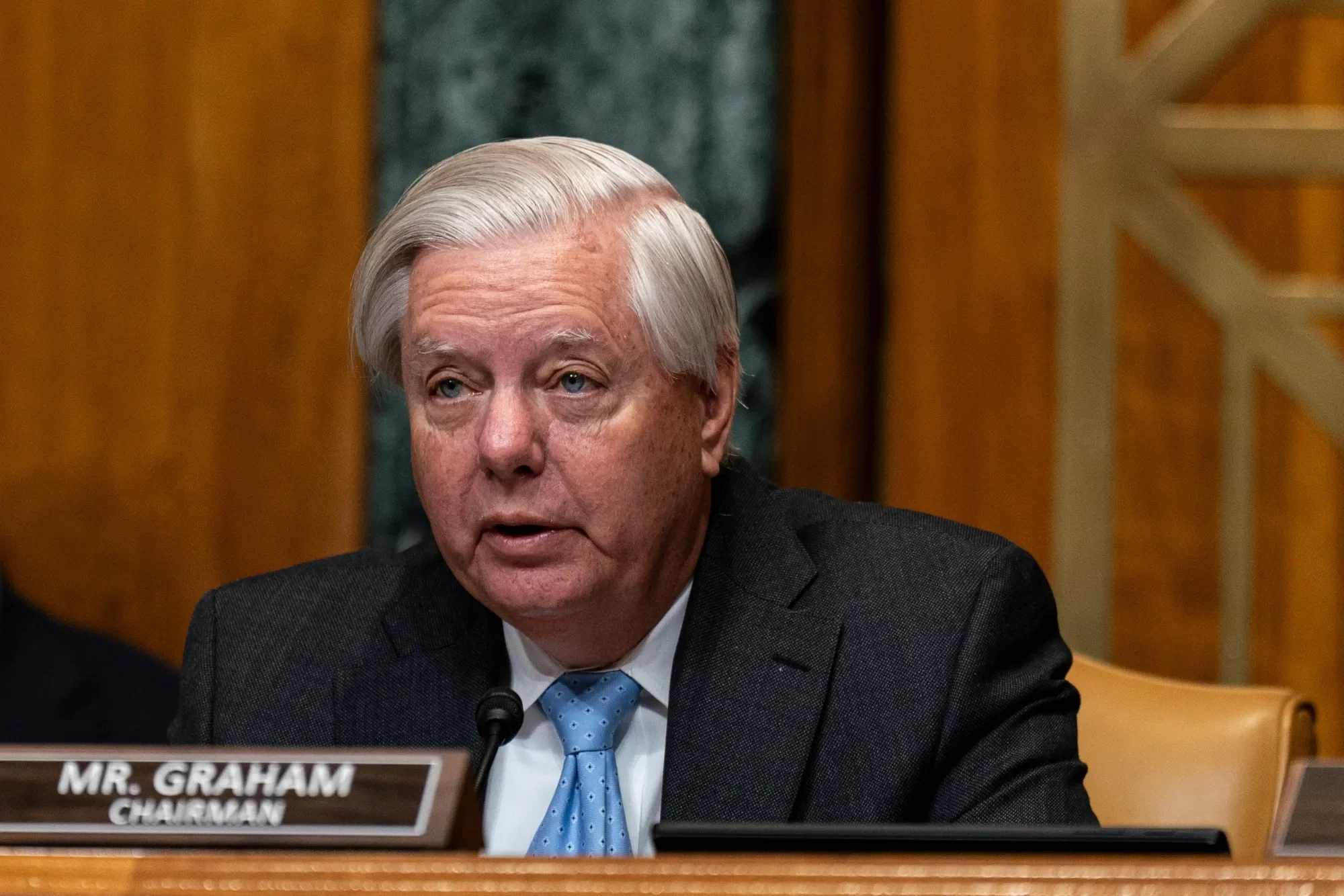 Сенатор Ліндсі Грем на слуханнях у Сенаті США щодо санкцій проти РФ