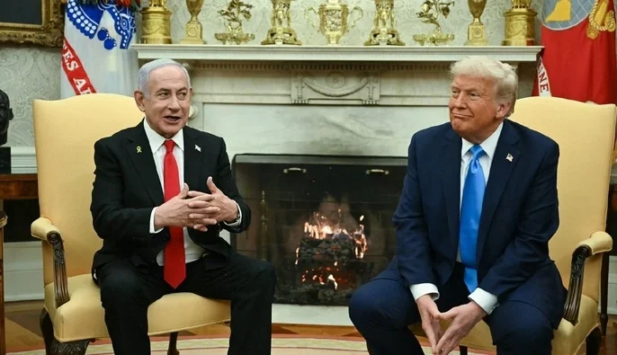 Біньямін Нетаньягу та Дональд Трамп під час зустрічі в Білому домі