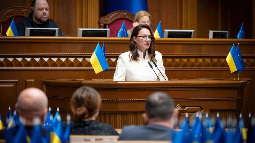 Юлія Свириденко виступає у Верховній Раді щодо процедури відставки